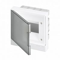 Распределительный шкаф Basic E 6 мод., IP40, встраиваемый, пластик, прозрачная серая дверь |  код. BEF402206 |  ABB